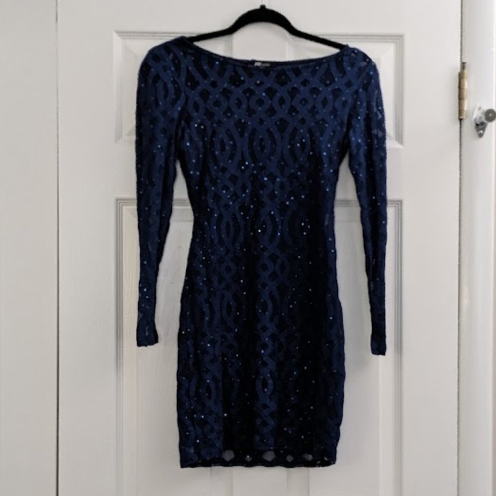 JUMP - Juniors' Bodycon Lace Illusion Cutout Dress (Size 1/2)